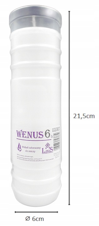 Rewelacyjne wkłady do zniczy Parafinowe Wenus 6 Linis 6 dni