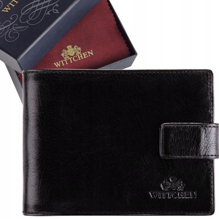 Oryginalny Portfel męski WITTCHEN 21-1-038 czarny skórzany W PUDEŁKU