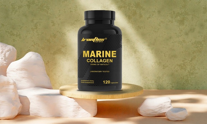 IRONFLEX KOLAGEN MORSKI RYBI 120kaps COLLAGEN MARINE KWAS HIALURONOWY WIT C