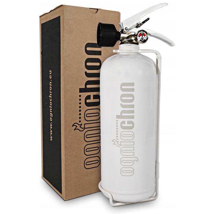 GAŚNICA DOMOWA KUCHENNA Z MANOMETREM OGNIOCHRON BIAŁA 2L MANOMETR UCHWYT