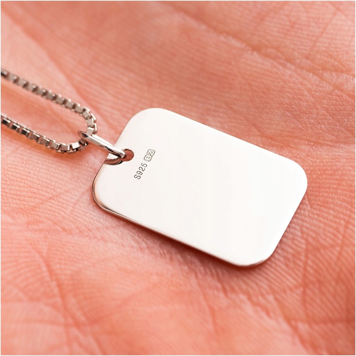 Nieśmiertelnik z grawerem z imionami rodziny męski naszyjnik srebro 925