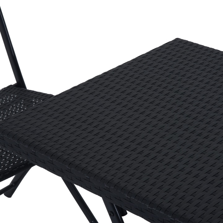 Meble ogrodowe rattan stół, krzesła komplet czarne