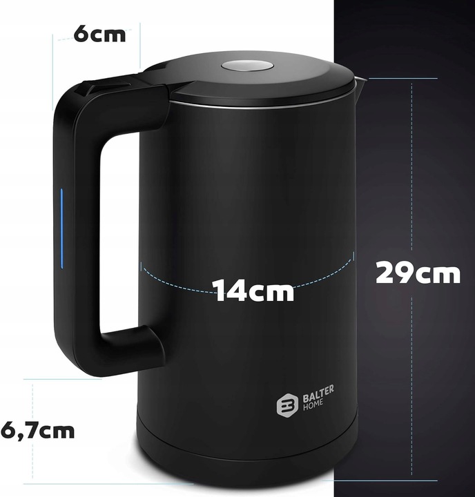 Czajnik elektryczny Balter WK-4-BL 2200 W 1,7 L czarny