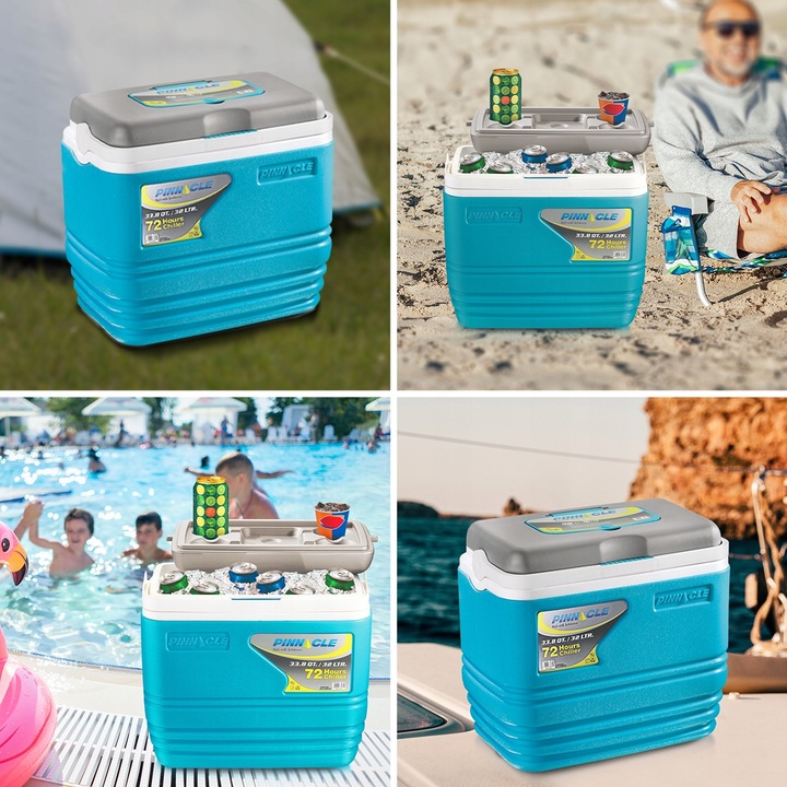 Lodówka Turystyczna na wkłady PINNACLE TPX7000 32L Granatowa, 4 wkłady 0,5L