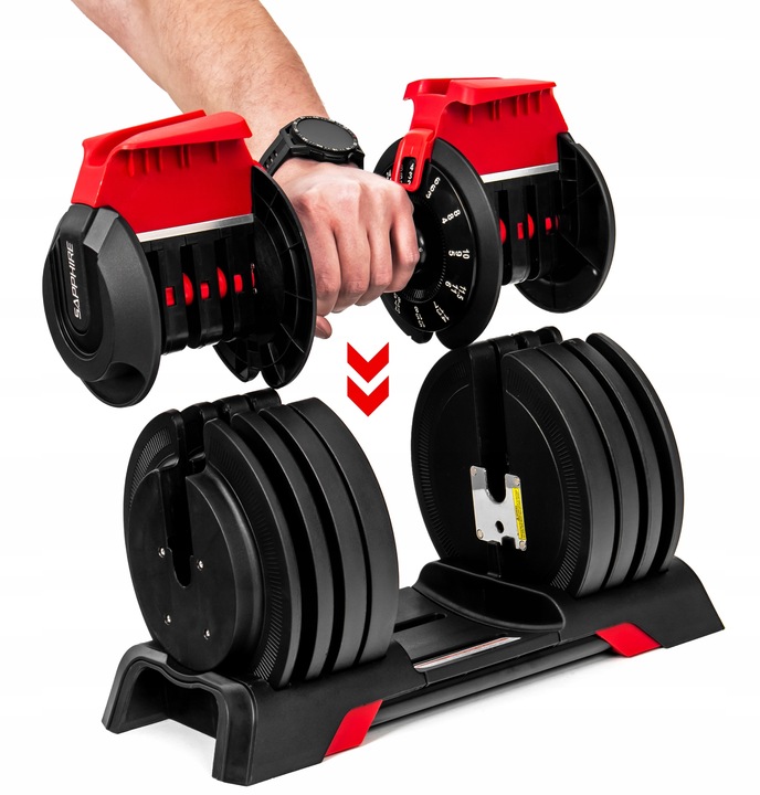 HANTEL regulowany KETTLEBELL 2w1 HANTLA 2KG-24KG zestaw 1x hantle SYSTEM