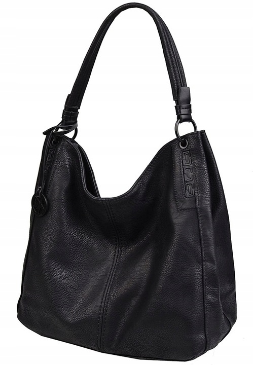 TOMMASINI TOREBKA damska WOREK na ramię pasek czarny