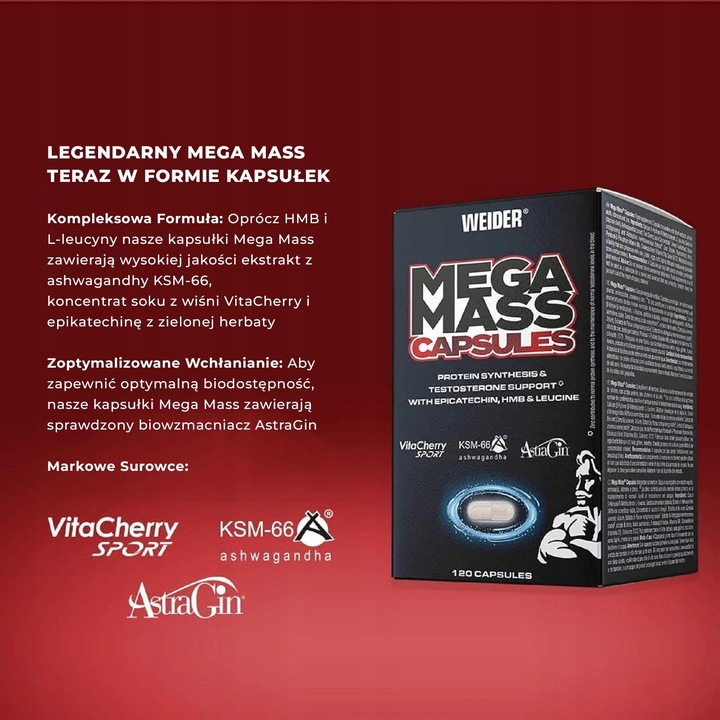 Weider Mega Mass Caps | 120 kapsułek