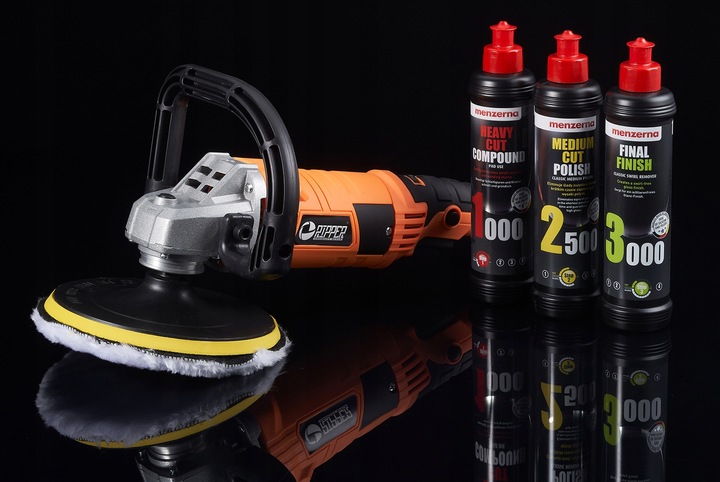 POLERKA SAMOCHODOWA SZLIFIERKA RIPPER COMPACT+ 4x GĄBKA + PASTA MENZERNA