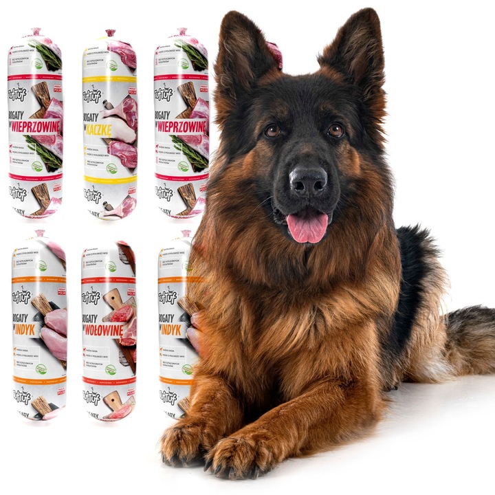 BATON 70% MIĘSA + GRATIS TUTU KARMA DLA PSA 20x900 MIX KIEŁBASA TUF TUF