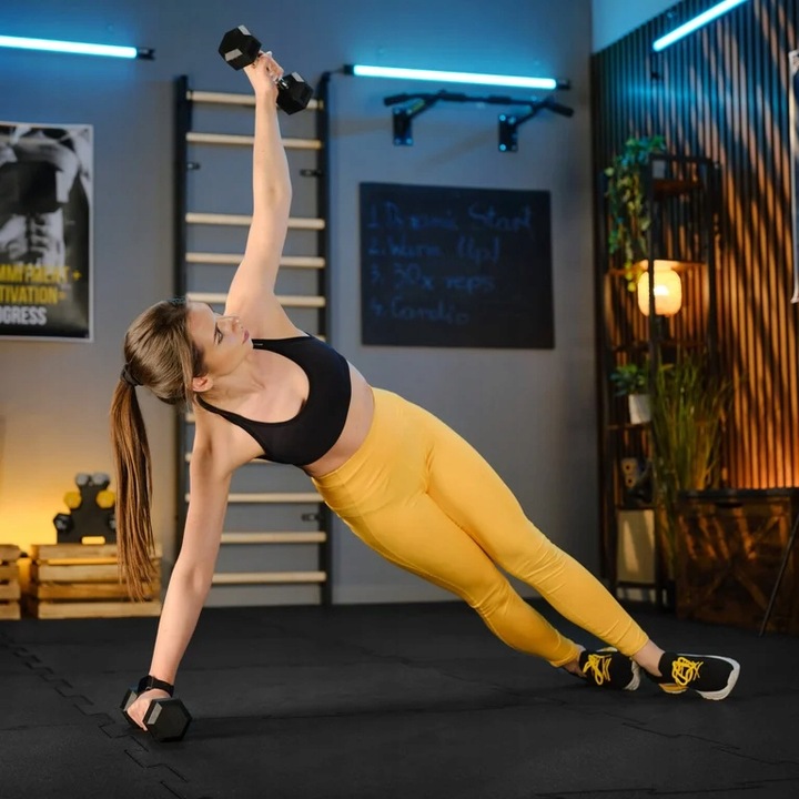 HANTLA HEX HANTEL ŻELIWNY DO ĆWICZEŃ GUMOWANY ŻELIWNY 10KG TREX SPORT