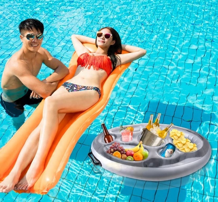 PŁYWAJĄCY STOLIK DO BASENU JACUZZI DMUCHANY BAREK NAPOJE DRINKI PRZEKĄSKI