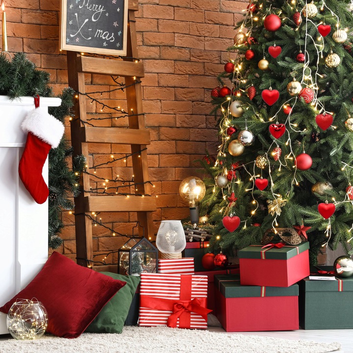 Bombki choinkowe czerwone serca zawieszki na choinkę ozdoby świąteczne 16x