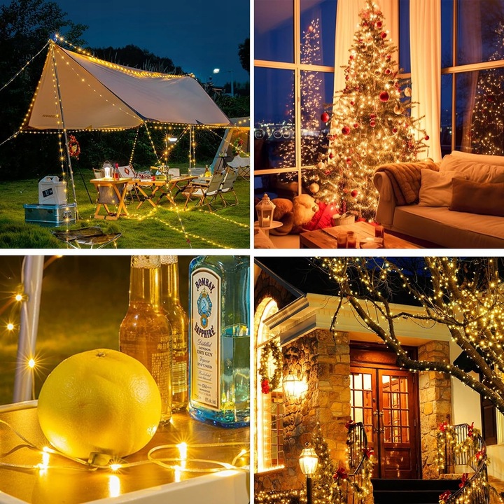 OŚWIETLENIE NAMIOTU KEMPINGOWEGO LED CIEPŁE ŚWIATŁO + BIAŁE ŚWIATŁO 1800MAH