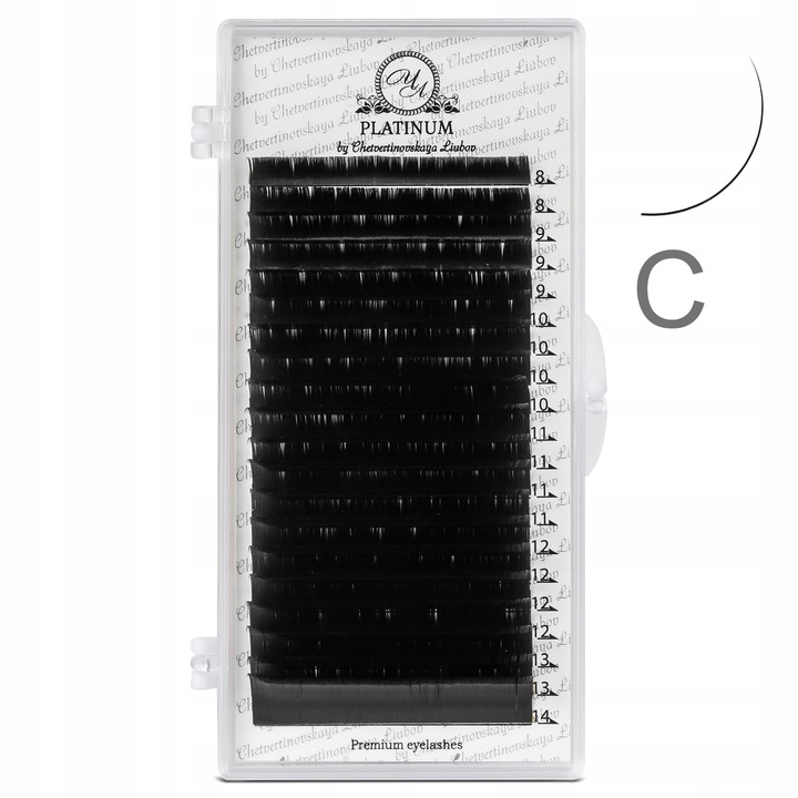 Rzęsy do przedłużania czarne PLATINUM 0.07 C 8-14