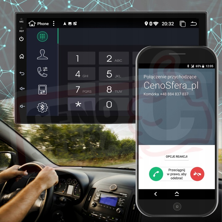 RADIO SAMOCHODOWE 2DIN MULTIMEDIALNE ANDROID USB WiFi GPS KAMERA COFANIA