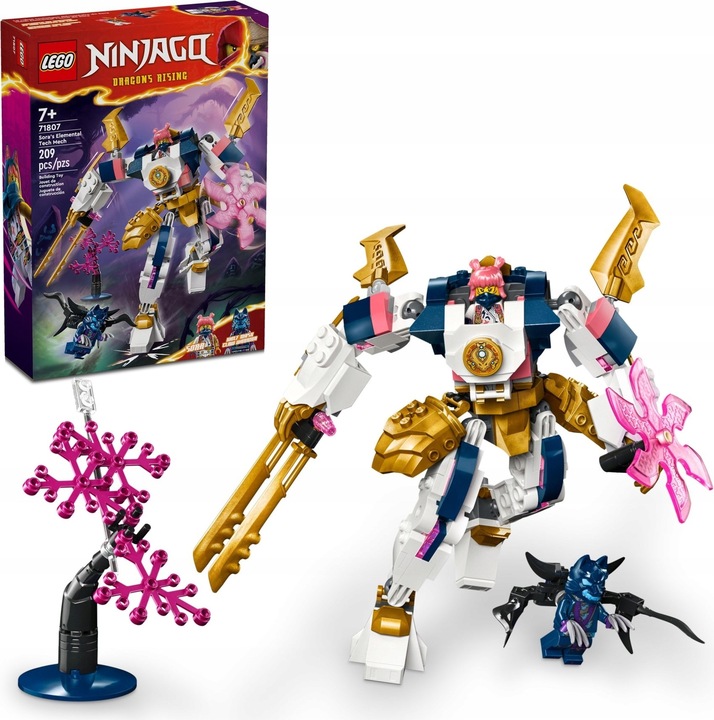 LEGO NINJAGO 71807 MECH ŻYWIOŁU ROBOT TECHNOLOGICZNY SORY + TORBA PREZENT