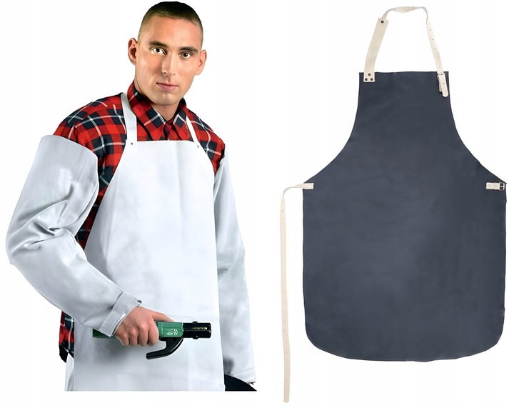 Lekki Fartuch Spawalniczy Skórzany Ochronny Dla Spawacza Trudnopalny 72x122