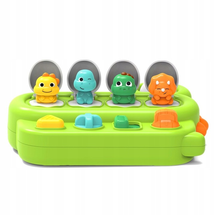 WSKAKUJĄCE KOLOROWE DINOZAURY ZABAWKA EDUKACJNA INTERAKTYWNA POP-UP WOOPIE