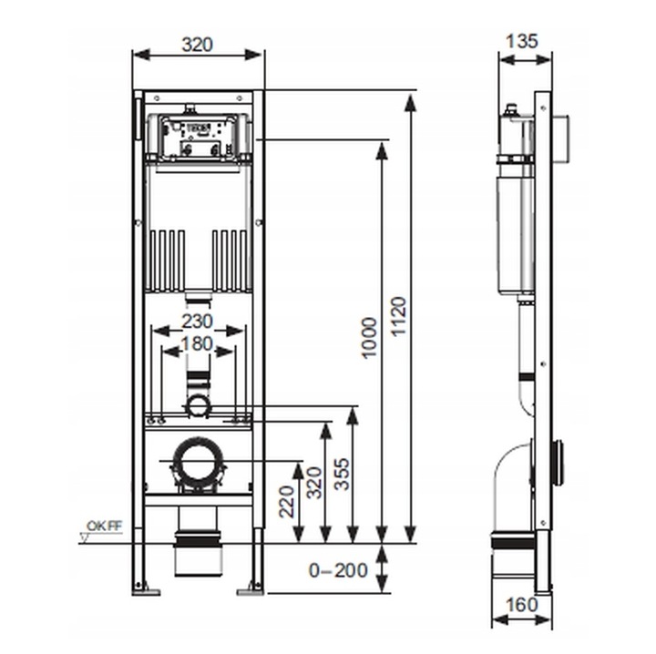 TECE Stelaż podtynkowy do toalety Tece BASE 9400440