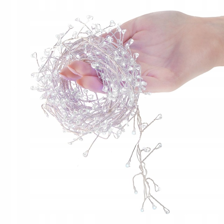 LAMPKI DRUCIKI SOPLE 300LED ZIMNE BIAŁE ŚWIATEŁKA MIKRO ŻYŁKI NA PRĄD 3m