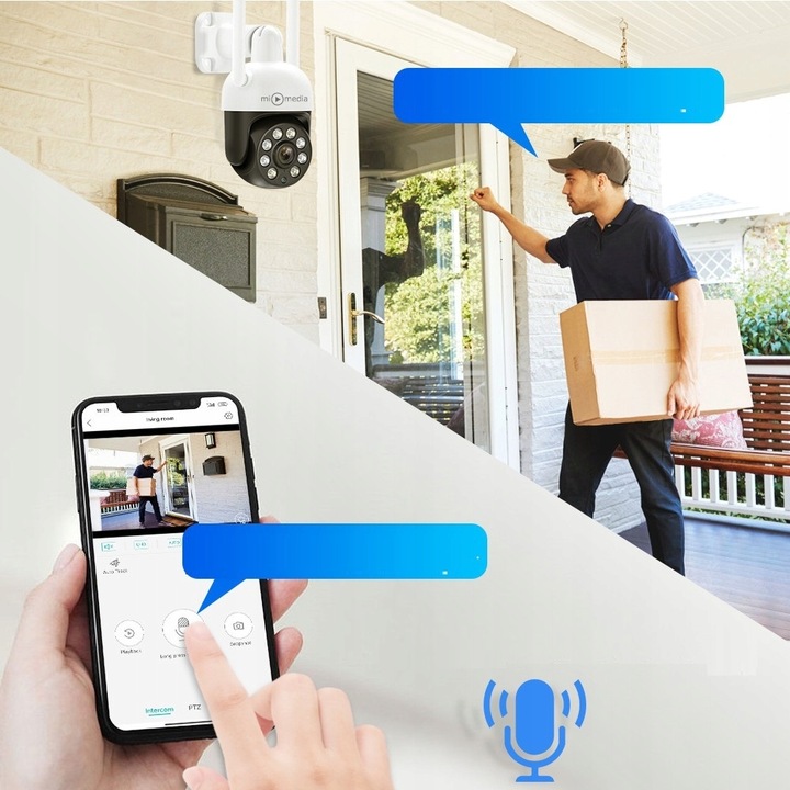 KAMERA ZEWNĘTRZNA OBROTOWA IP WiFi 4X ZOOM 4MPx 4MP DETEKCJA SMART HD ICSEE
