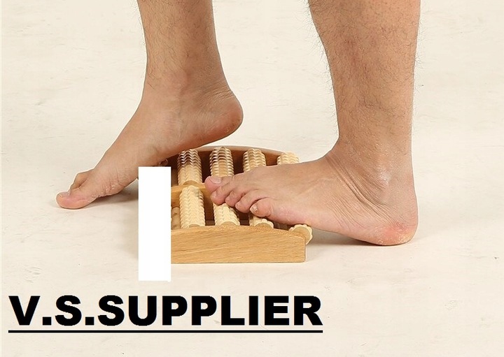 Masażer do stóp drewniany 10 rolek