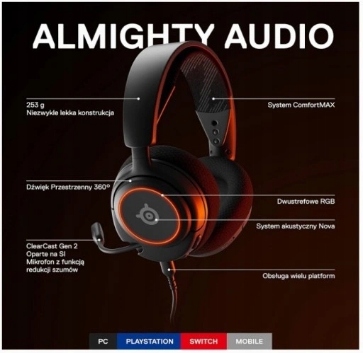 Słuchawki STEELSERIES Arctis Nova 3 Czarny