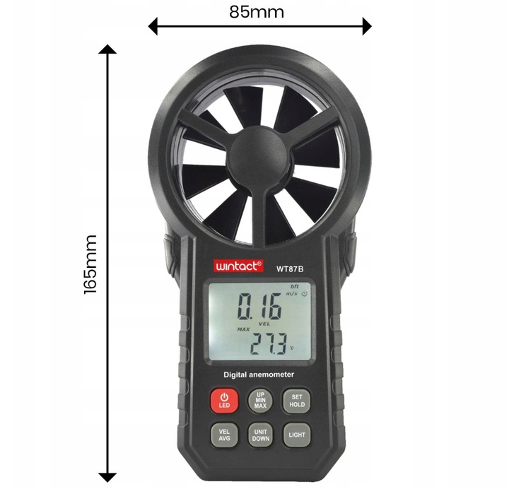 ANEMOMETER MIERNIK WIATRU DO KLIMATYZACJI WIATROMIERZ APLIKACJA BLUETOOTH