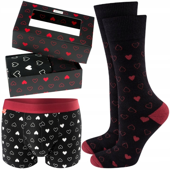 Prezent dla chłopaka na walentynki SOXO skarpetki męskie + bokserki XL
