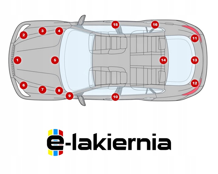 LAKIER SAMOCHODOWY SPRAY ZESTAW DO PLASTIKU KAŻDY KOLOR E-LAKIERNIA