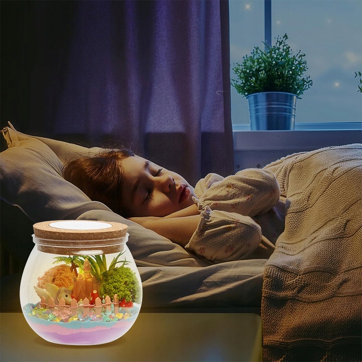 ZESTAW DO TWORZENIA KRYSZTAŁ TERRARIUM DIY DLA DZIECKI Z DIODĄ LED I PILOT