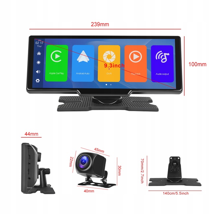 RADIO STACJA MULTIMEDIALNA MONITOR ANDROID AUTO APPLE CARPLAY 2 KAMERY DVR