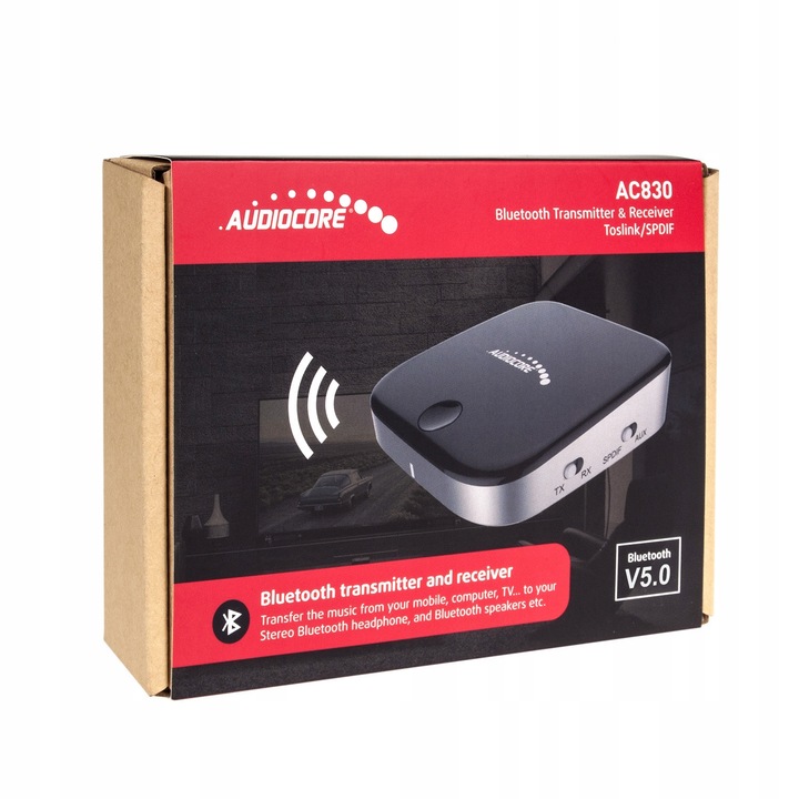 Odbiornik i Nadajnik Bluetooth Apt-X HiFi Audio Toslink AUX Audiocore AC830