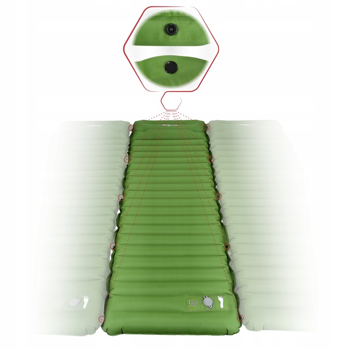 MATERAC SAMOPOMPUJĄCY TURYSTYCZNY ULTRALEKKI WBUDOWANA POMPKA ZWIJANA MATA