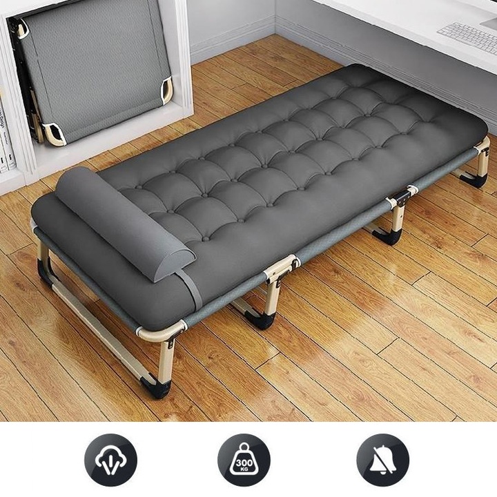 Składane łóżko turystyczne BIZNESOWE, polowe, kanadyjka PREMIUM 75 cm