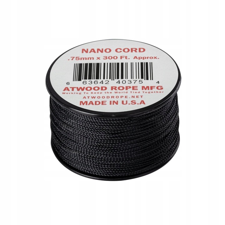 Linka Nano Cord ATWOOD (0,75mm/91m) czarna (CD-NC3