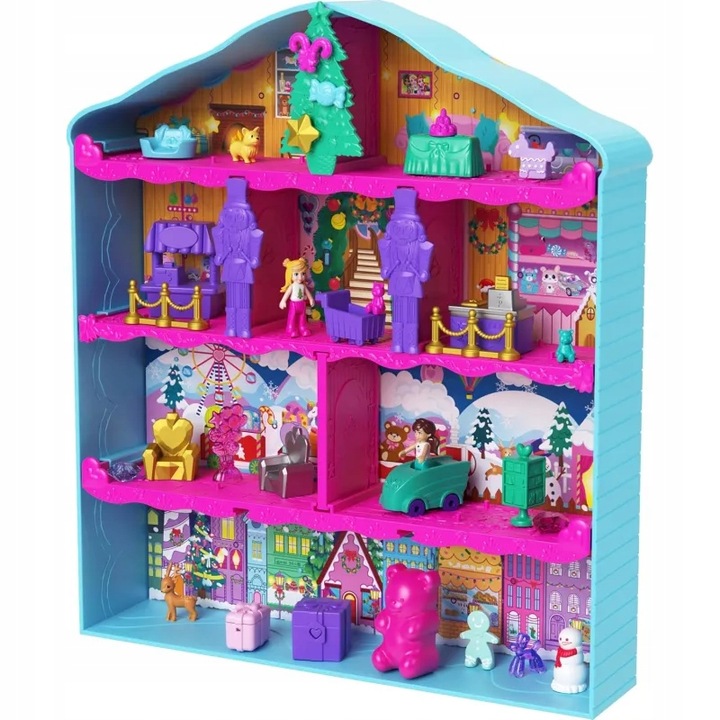 POLLY POCKET KALENDARZ ADWENTOWY 24 NIESPODZIANEK + 2 MIKRO LALKI + DOMEK
