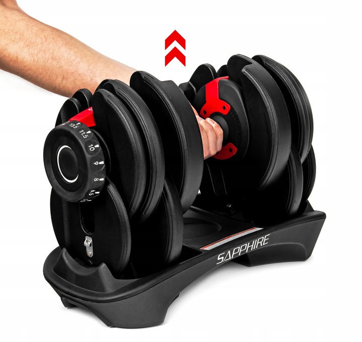 HANTEL REGULOWANY SAPPHIRE obciążenie 2,5KG - 24KG HANTLA 1x hantle SYSTEM