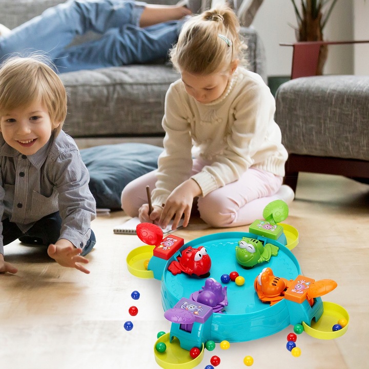 GRA ZRĘCZNOŚCIOWA GŁODNE ŻABKI KARMIENIE GŁODNYCH ŻABEK GRA DLA 2-4 OSÓB