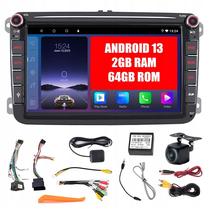 RADIO ANDROID 13 SKODA OCTAVIA 2 YETI 2 RAPID CARPLAY ANDROID AUTO 2GB/64GB