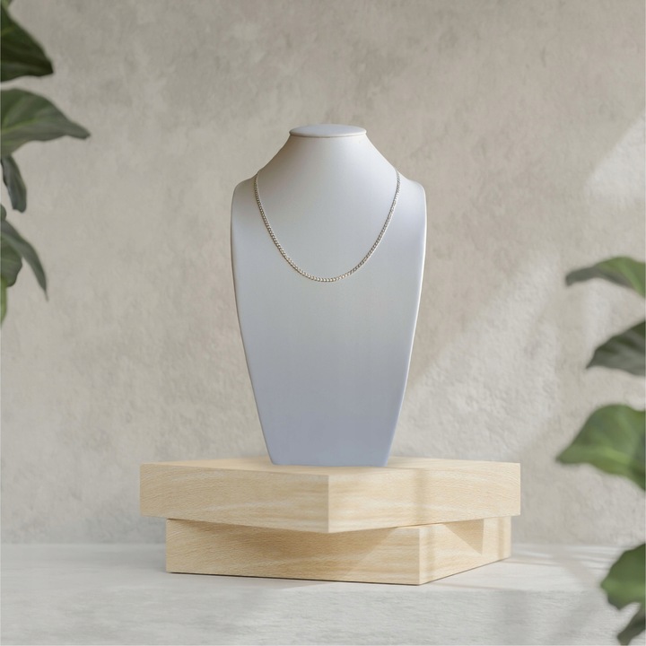 SREBRNY ŁAŃCUSZEK ŁAŃCUCH 925 SPLOT PANCERKA 3,3mm / 55 cm - SREBRO GRAWER