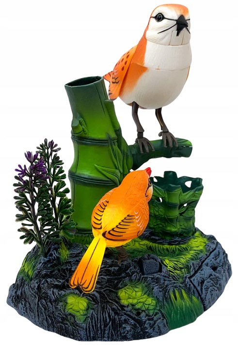 Ruchome ptaszki śpiewające pojemnik na biurko przybory figurka interakrywna