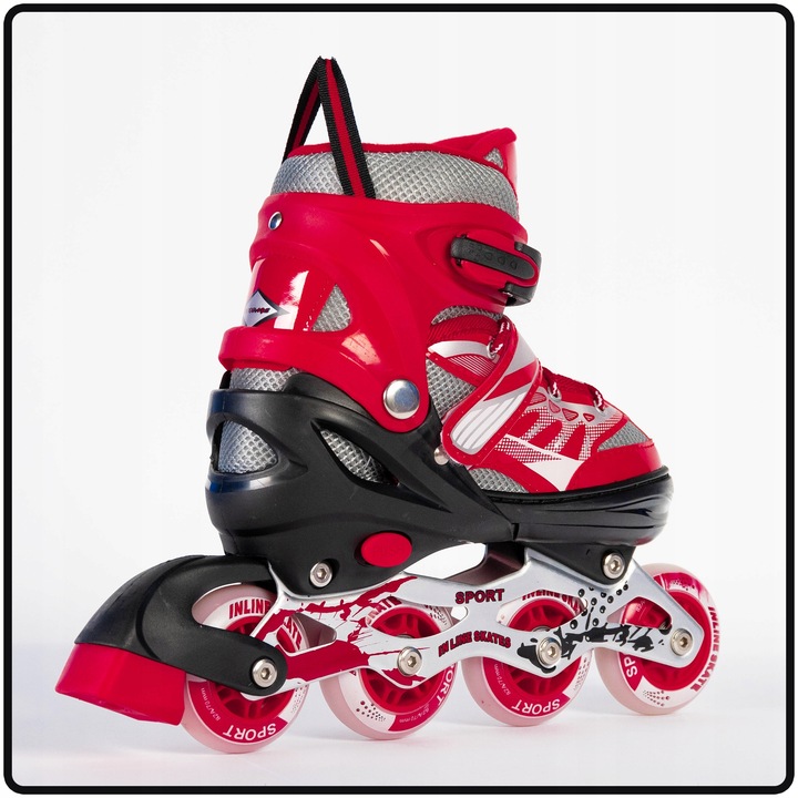 ROLKI REGULOWANE DLA DZIECI CHŁOPCA 30-33 CZARNO CZERWONE DZIECIĘCE