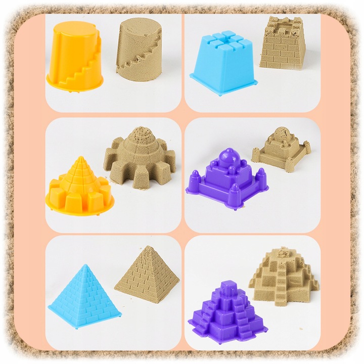 ZESTAW KONSTRUKCYJNY PIASEK KINETYCZNY DŹWIG POJAZDY BUDOWLANE DLA DZIECI