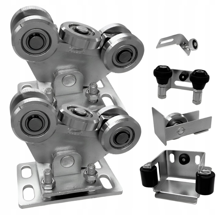 WÓZEK WÓZKI ROLKI DO BRAMY PRZESUWNEJ 80x80 ZESTAW WÓZKÓW BRAMOWYCH WAHLIWE