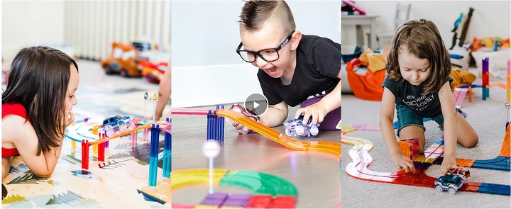 2x auto autko LED do torów magnetycznych klocki magnetyczne tor samochodowy