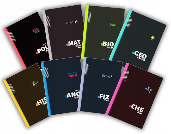 KOMPLET 8 ZESZYTÓW ZE ŚCIĄGĄ KLASA 7-8 A5/60K ŚCIĄGA KOLOROWA 60 KARTEK