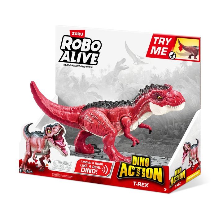 ROBO ALIVE DINO Interaktywny ZURU DINOZAUR TYRANOZAUR T-REX Dźwięk i Ruch