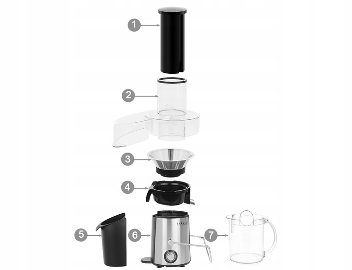 SOKOWIRÓWKA WYSOKOOBROTOWA do owoców i warzyw FreshJuice TRANSA 1400W