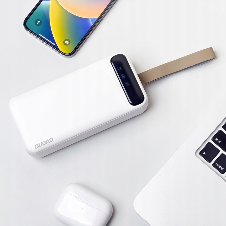 DUDAO DUŻY MOCNY POWERBANK 30000 mAh 2x USB / USB C Z LAMPKĄ LED